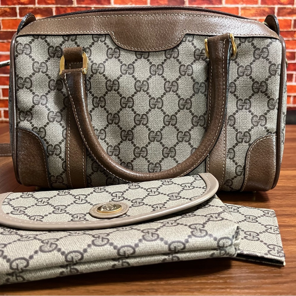 Gucci Brown and Cream Satchel